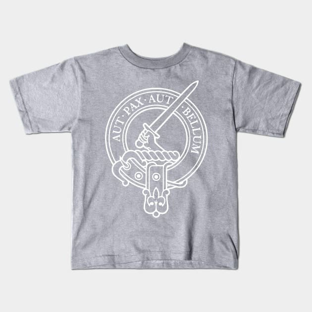 Clan Gunn Crest - Latin white Kids T-Shirt by Taylor'd Designs